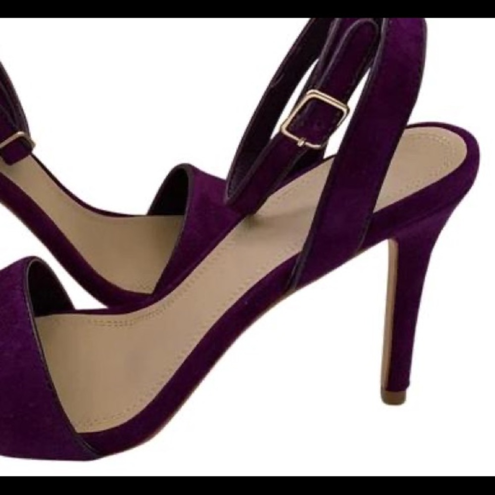 SANDRO NINA SUEDE LEATHER VIOLET HEELS NWT SZ 10 - Picture 2 of 4